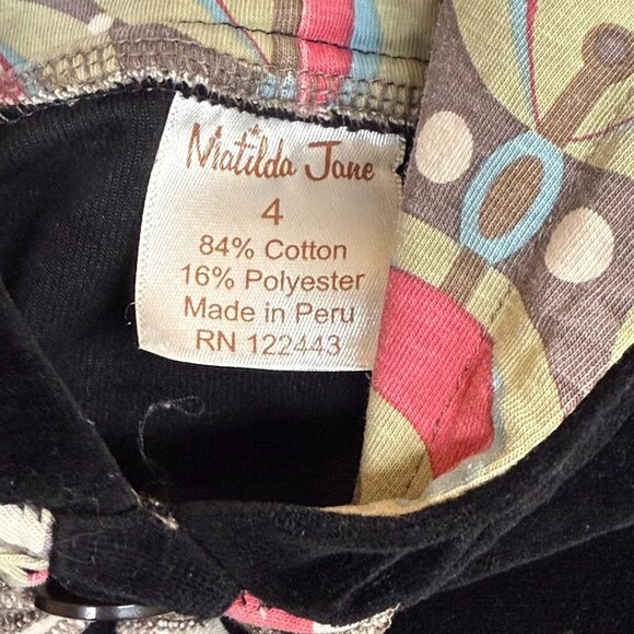 ✅Toddler Size 4 Matilda Jane Ginger Black Velvet Hooded Dress Lined Button STAIN - Picture 5 of 10